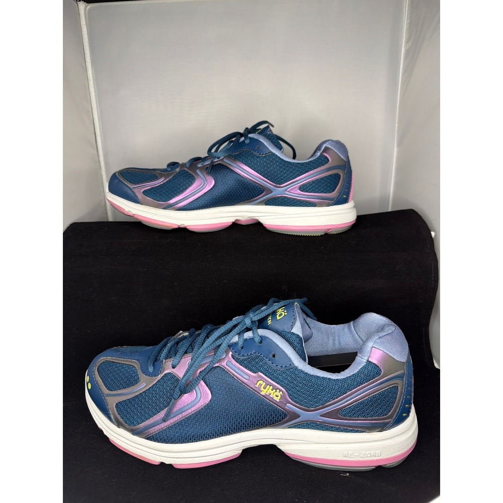 Ryka Devotion Womens Walking Shoes Blue Pink Iridescent RE-ZORB Sneakers